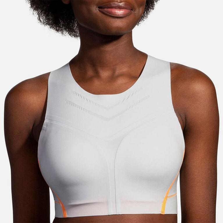 Brooks Dare High-Neck Run Running Bra - Women's - White (30241-RJGX)